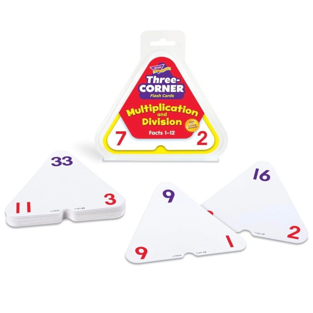 Trend Enterprises: Three-Corner Multiplication and Division Flash Cards